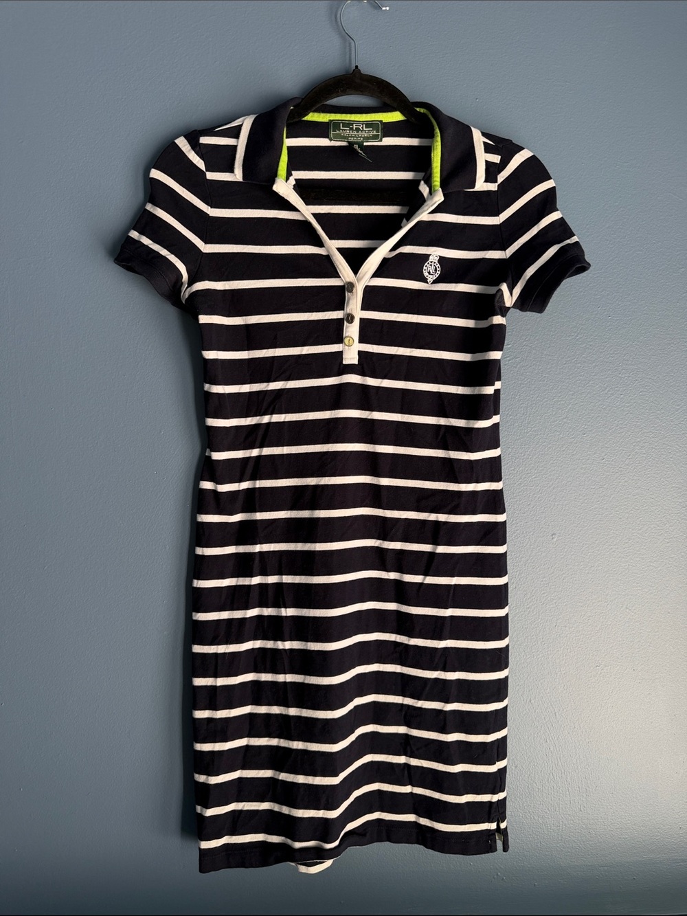 Ralph Lauren Black & White Striped Polo Shirt Dress